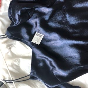 UO NWT Midnight Blue Silk Top
